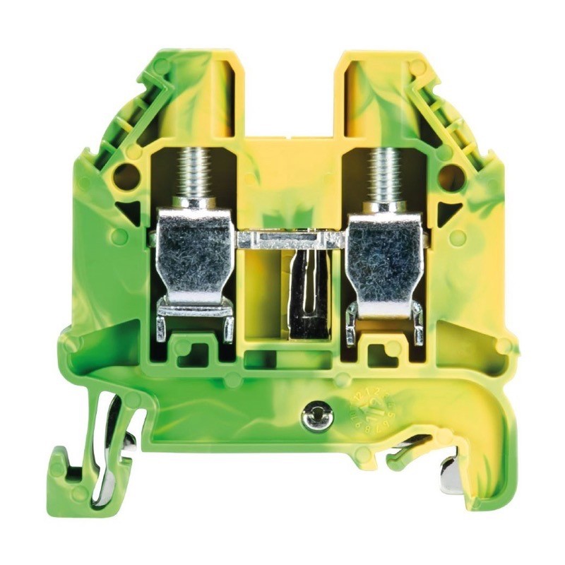 58.506.9055.0 Wieland selos WT 6mm Earth DIN Rail Terminal for TS35 Rail Single Feed Through Green/Yellow WT6 PE