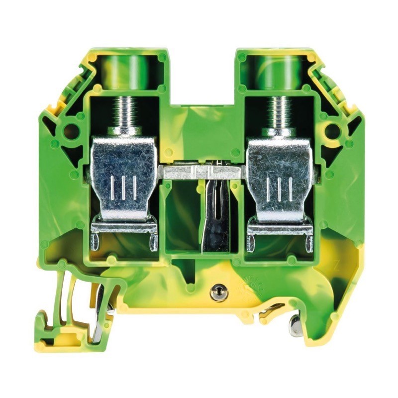 58.516.9055.0 Wieland selos WT 16mm Earth DIN Rail Terminal for TS35 Rail Single Feed Through Green/Yellow WT16 PE