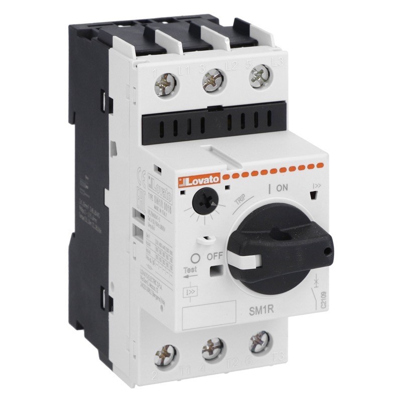 SM1R0250 Lovato SM1R 1.6-2.5A Motor Circuit Breaker with Rotary Knob Control Motor Rating 0.75kW