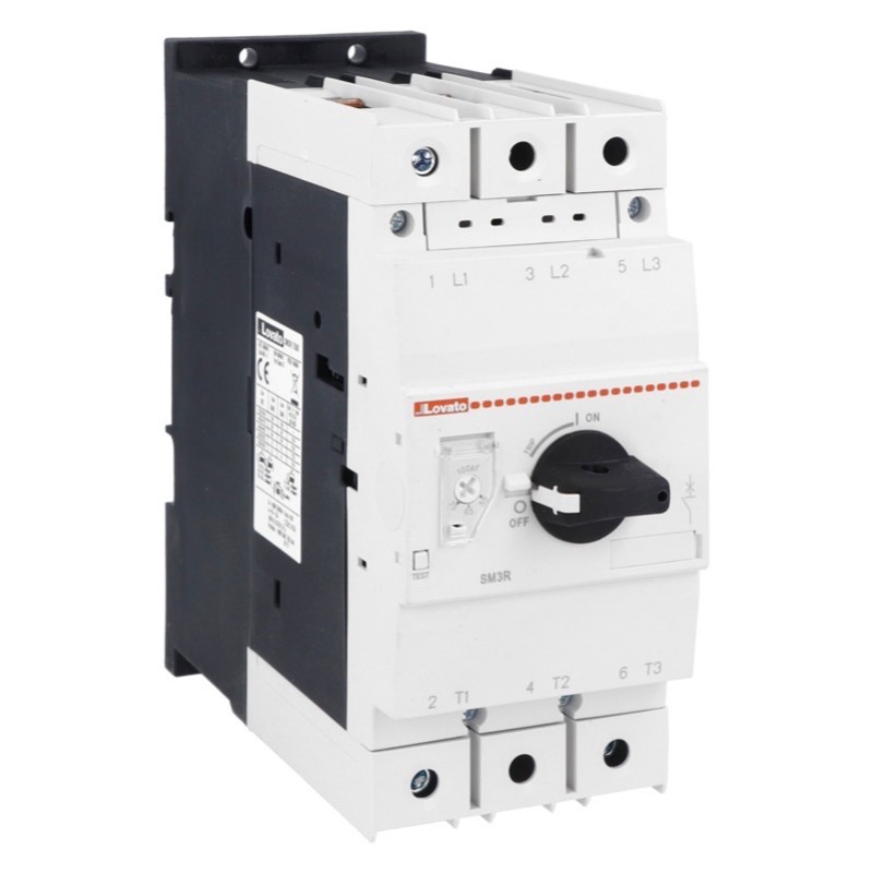 SM3R9900 Lovato SM3R 80-100A Motor Circuit Breaker with Rotary Knob Control Motor Rating 55kW