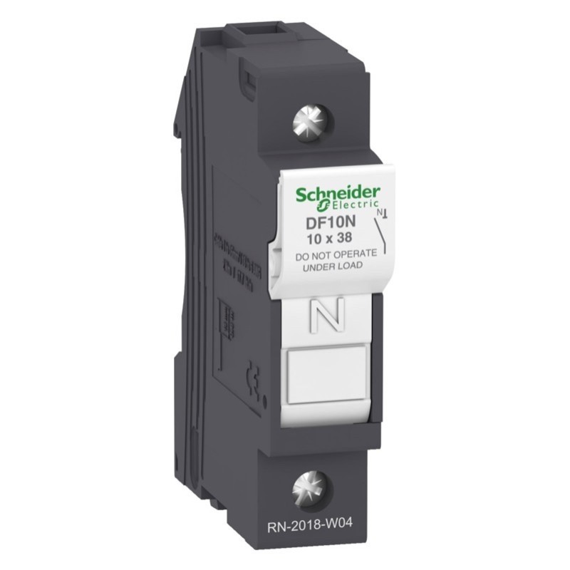 DF10N Schneider TeSys DF 10 x 38mm 32A Single Pole Neutral Carrier Including Link