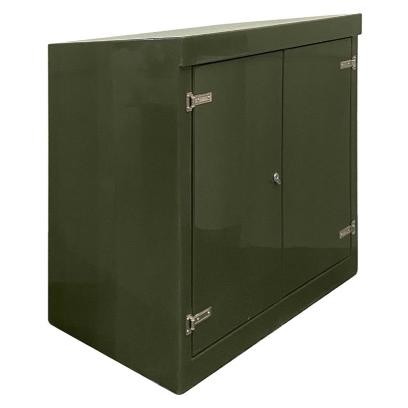 RSC12127GN-SS GRP 1260H x 1215W x 750mmD Roadside Cabinet IP55 with Open Bottom Stainless Steel Hinges