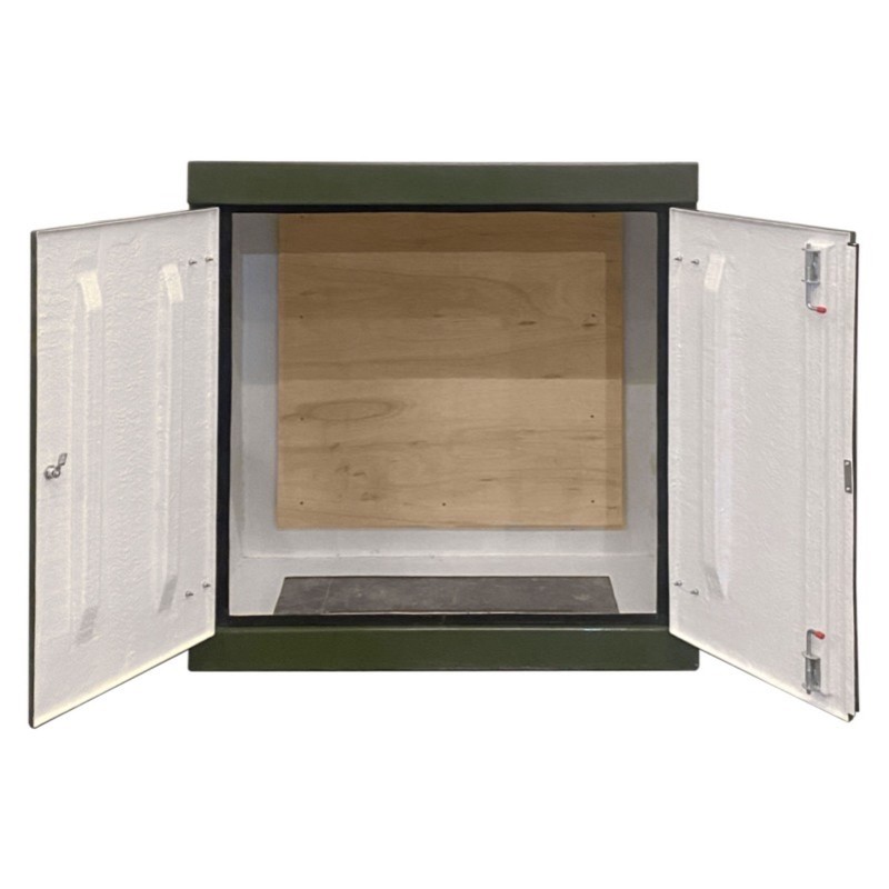 RSC12127GN-SS GRP 1260H x 1215W x 750mmD Roadside Cabinet IP55 with Open Bottom Stainless Steel Hinges