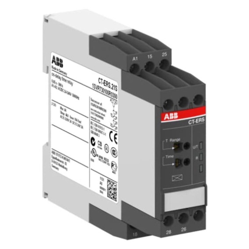 1SVR730100R0300 ABB CT-S CT-ERS.21S Time Relay On-delay 2 x C/O Contacts 24-240V AC/DC