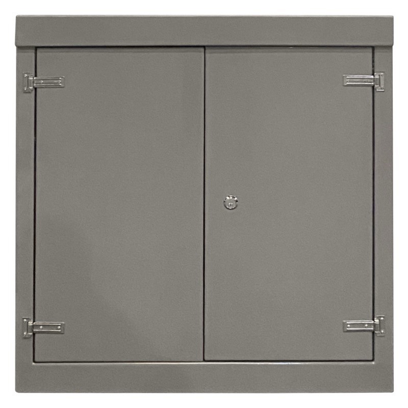 RSC12127GY-SS GRP 1260H x 1215W x 750mmD Roadside Cabinet IP55 with Open Bottom Stainless Steel Hinges