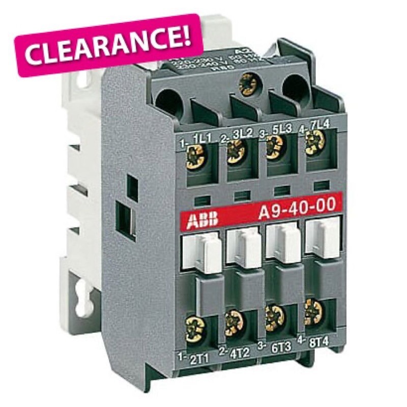 1SBL141201R8800 ABB A9-40-00 220-230V 50Hz / 230-240V 60Hz Contactor 9A 4 Pole