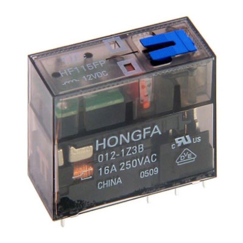 Buy HF115FPA0242Z4B Hongfa HF115FP Double Pole Relay 8A 24VAC with 2  x Change-over Contacts Lockable Test Button and LED Indication