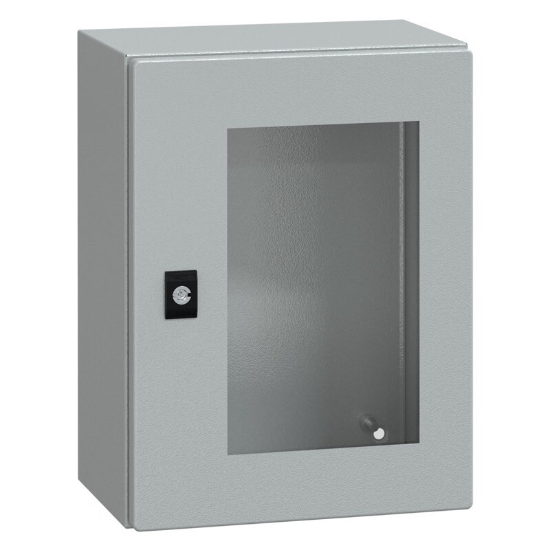 NSYCRN43200T Schneider Spacial CRN Mild Steel 400H x 300W x 200mmD Wall Mounting Enclosure IP66 Glazed Door