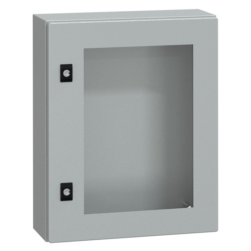 NSYCRN54150T Schneider Spacial CRN Mild Steel 500H x 400W x 150mmD Wall Mounting Enclosure IP66 Glazed Door