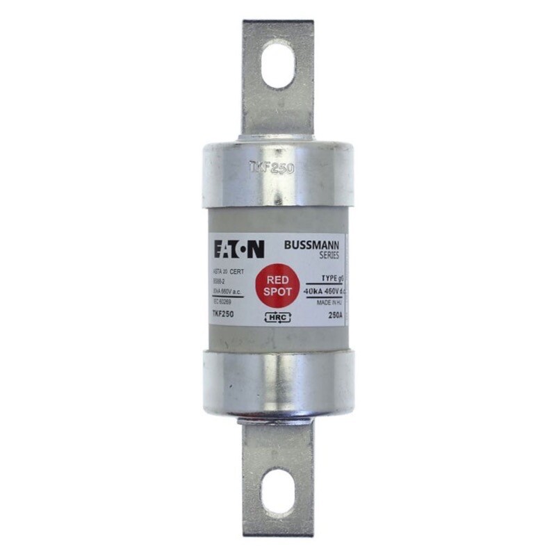 TKF250 Eaton Bussmann TKF 250A gG Red Spot Fuse BS88 B3 Centre Bolt Fixing 136.5mm Overall Length with 111mm Fixing Centres 660VAC Rated