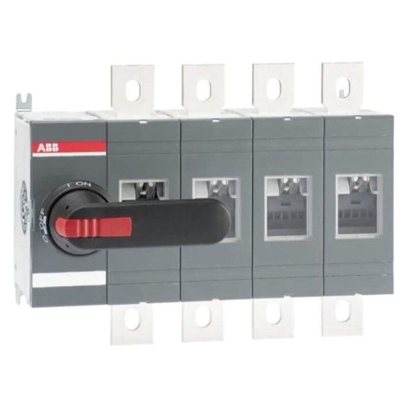 OT630E04P ABB OT 630A 4 Pole Isolator for Base Mounting Handle on Left Hand Side Switch Supplied with 185mm Shaft &amp; Handle