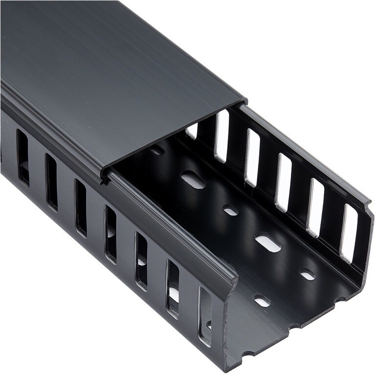 09620000 Betaduct Closed Slot Trunking 50W x 100H Black RAL9005 Box of 8 Metres (4 Lengths) 