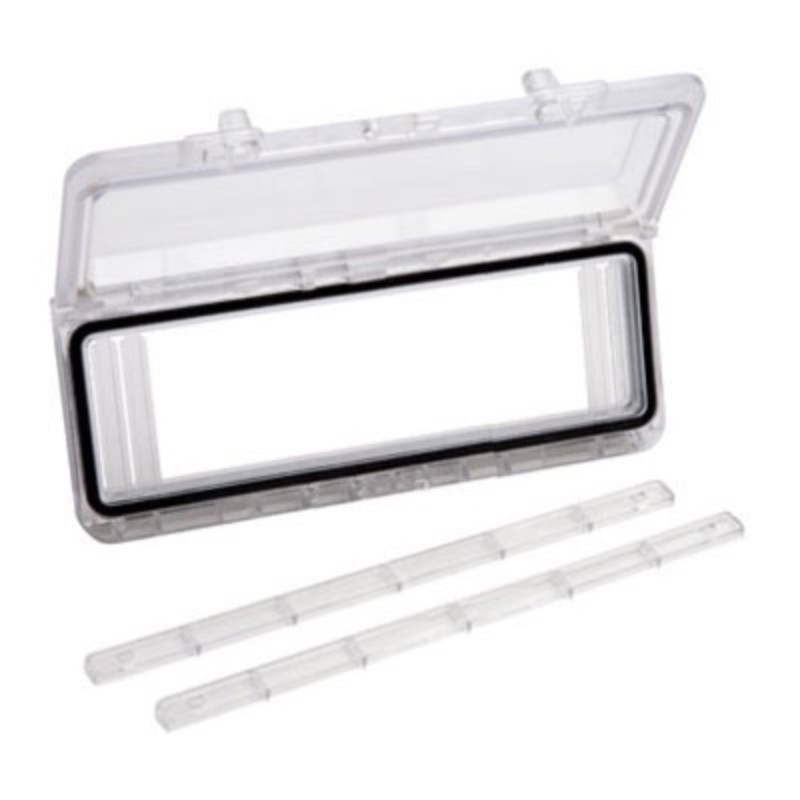 L 10 Fibox Polycarbonate 10 Module Inspection Window: IP54 199 x 77 x 28mmD