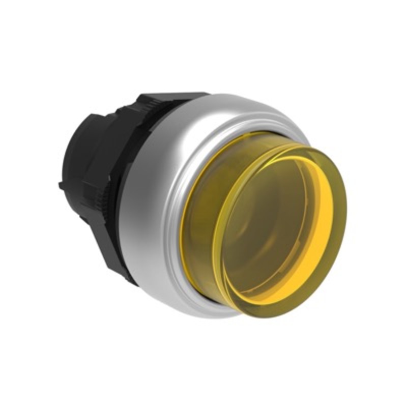 LPCBL205 Lovato Platinum Yellow Extended Illuminated Pusbutton Actuator 22.5mm Spring Return