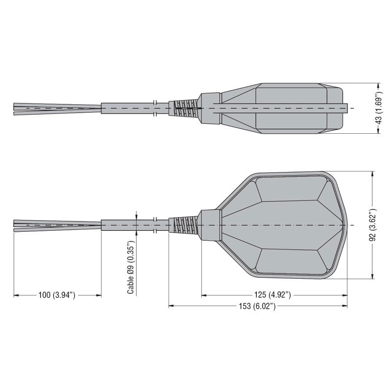 LVFSN1W10 Lovato LVFS Float Switch for Grey Water Neoprene Cable 10M