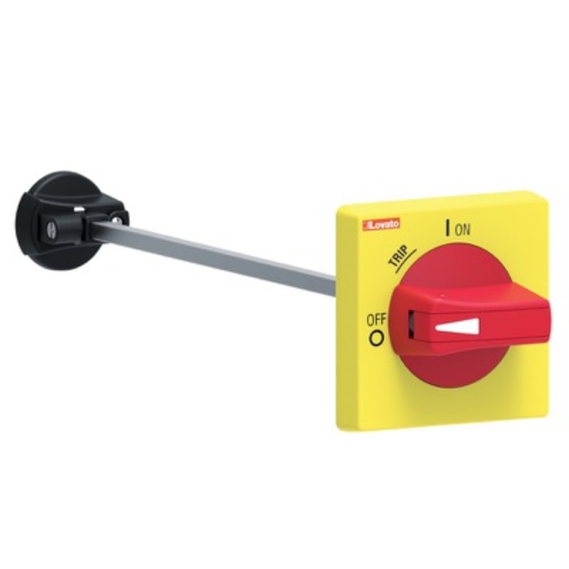 SM1X18200R Lovato SM1 Red/Yellow Padlockable Handle Complete with 200mm Shaft