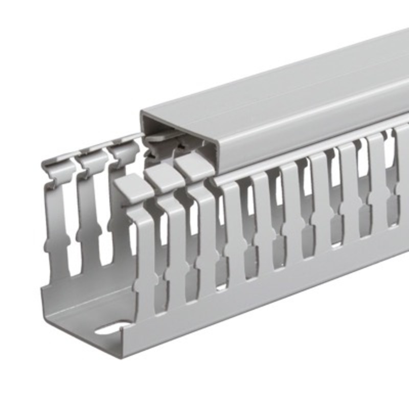 T1-ZH-100X60G IBOCO T1-ZH Zero Halogen Open Slot Panel Trunking 100W x 60H Grey RAL7035 Box of 16 Metres (8 Lengths) B12576