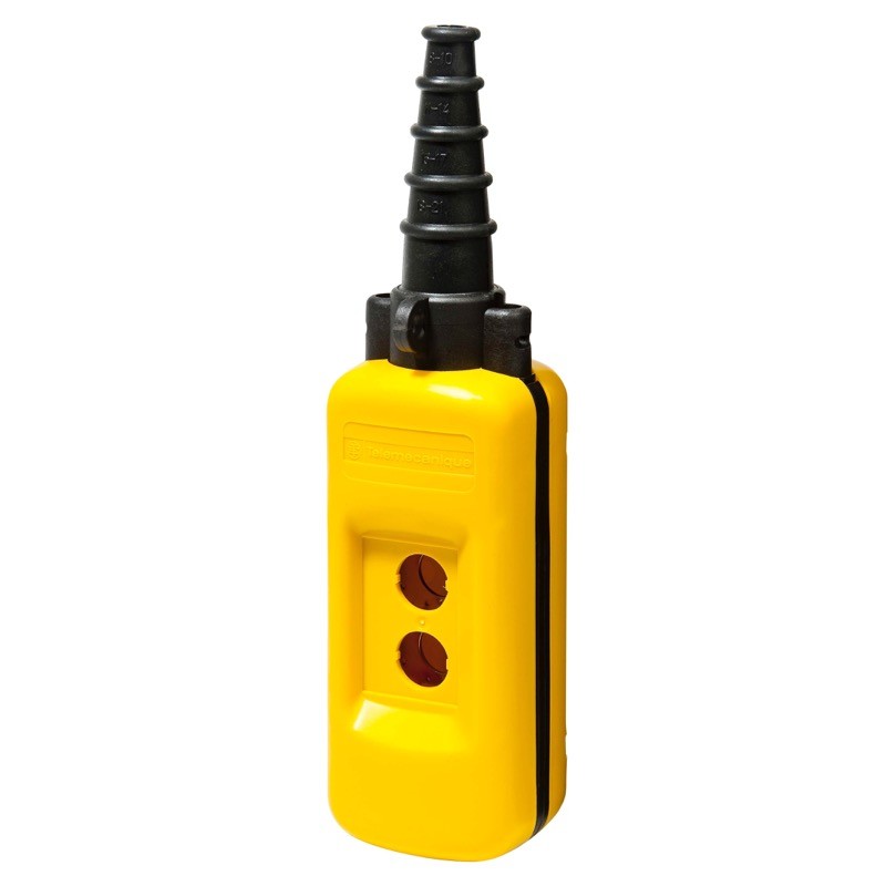 XACA02 Schneider Harmony XAC 2 Hole Empty Pendant Enclosure for 22.5mm Control Actuators IP65 Yellow