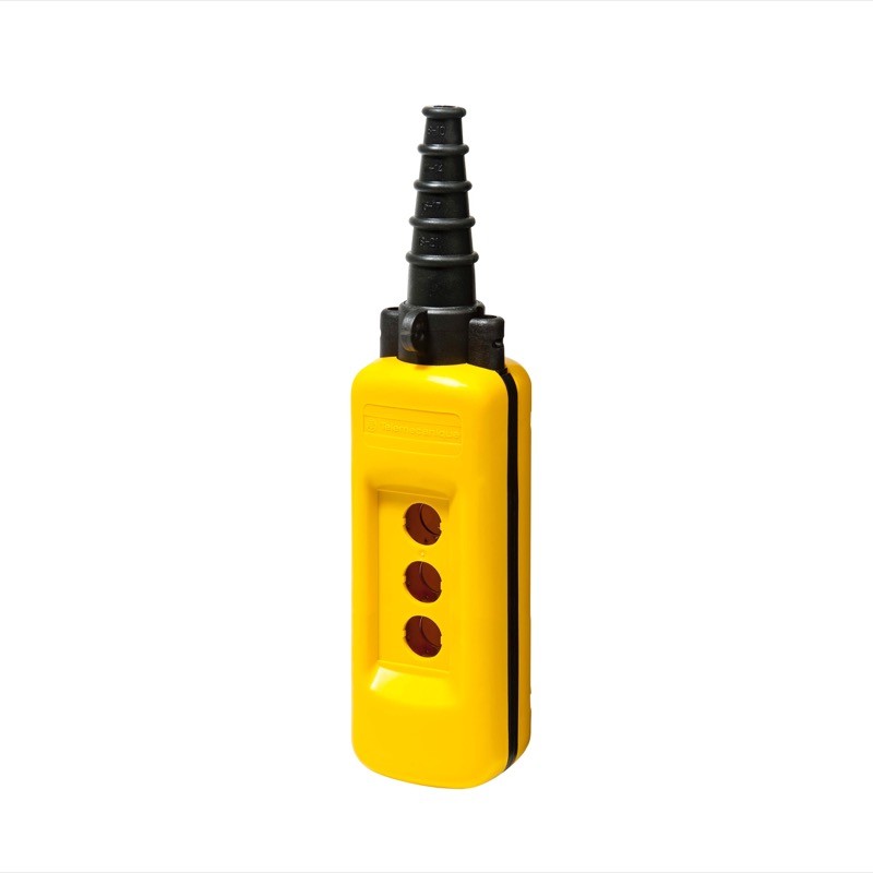 XACA03 Schneider Harmony XAC 3 Hole Empty Pendant Enclosure for 22.5mm Control Actuators IP65 Yellow