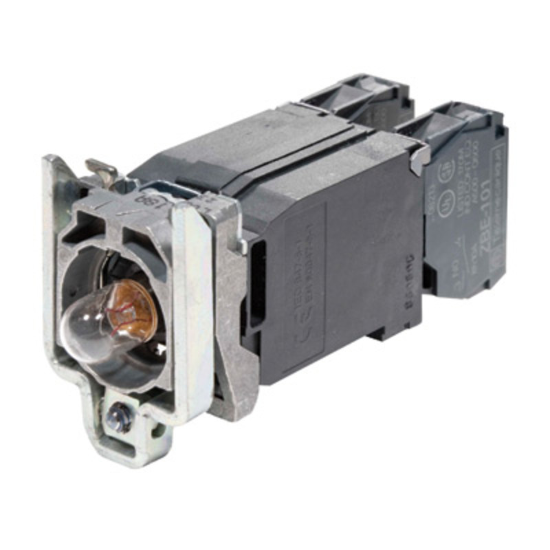 ZB4BW035 Schneider Harmony XB4 Transformer Light Block with Fixing Collar &amp; 1 x N/O 1 x N/C Contacts 110-120VAC Supply