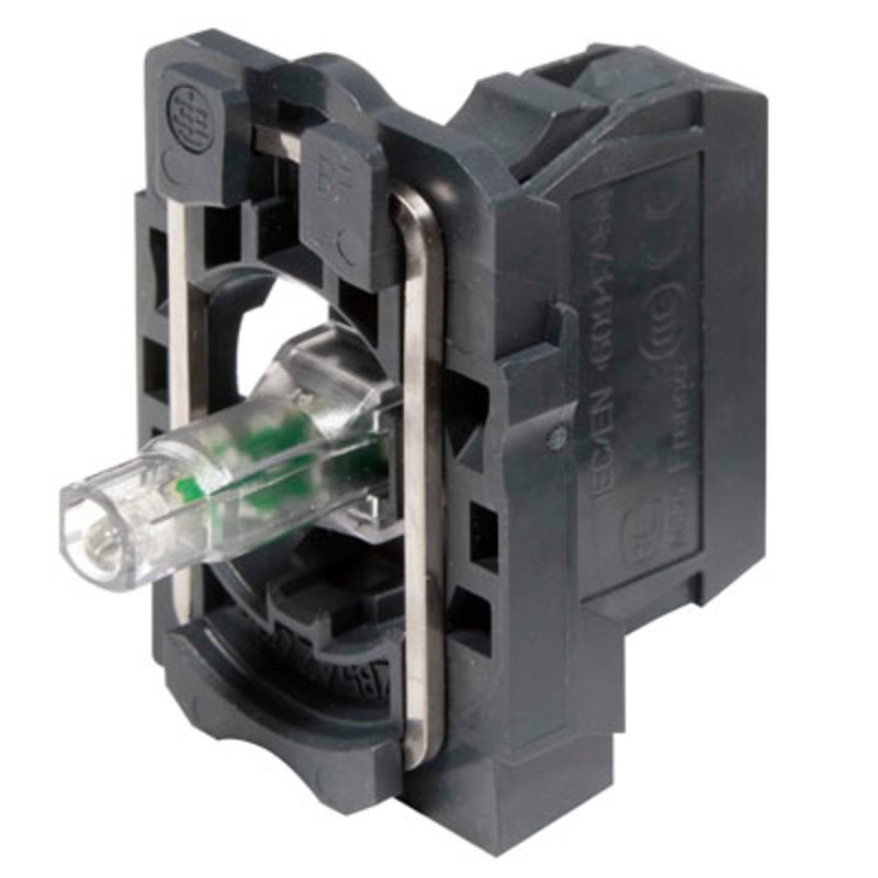 ZB5AVB3 Schneider Harmony XB5 Green Light Block with Fixing Collar &amp; Integral 24V AC/DC LED